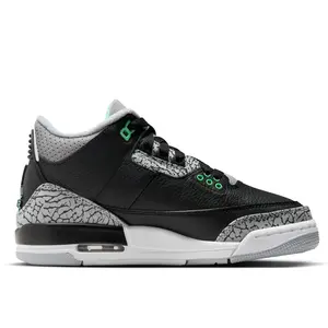 Youth Jordan 3 Retro Black/Green Glow-Wolf Grey (DM0967 031) (GS)