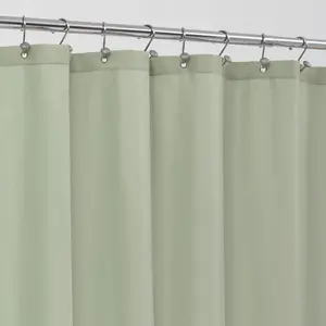 Sage Green Fabric Shower Curtain Liner Waterproof - Soft & Light-Weight Cloth Shower Liner with 3 Magnets, Hotel Quality & Machine Washable - Standard Size 72x72, Desert Sage