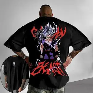Menswear Beast Gohan Print Graphic T-Shirt - 100% Cotton Aesthetic Classic Anime Short Sleeve Cargo-Inspired Soft Casual Streetwear Sports Top