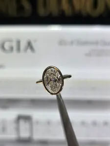 Bezel Oval Rings 💍 3 Carat E/VS1 💎 IGI Labgrown Diamond + 14k solid gold