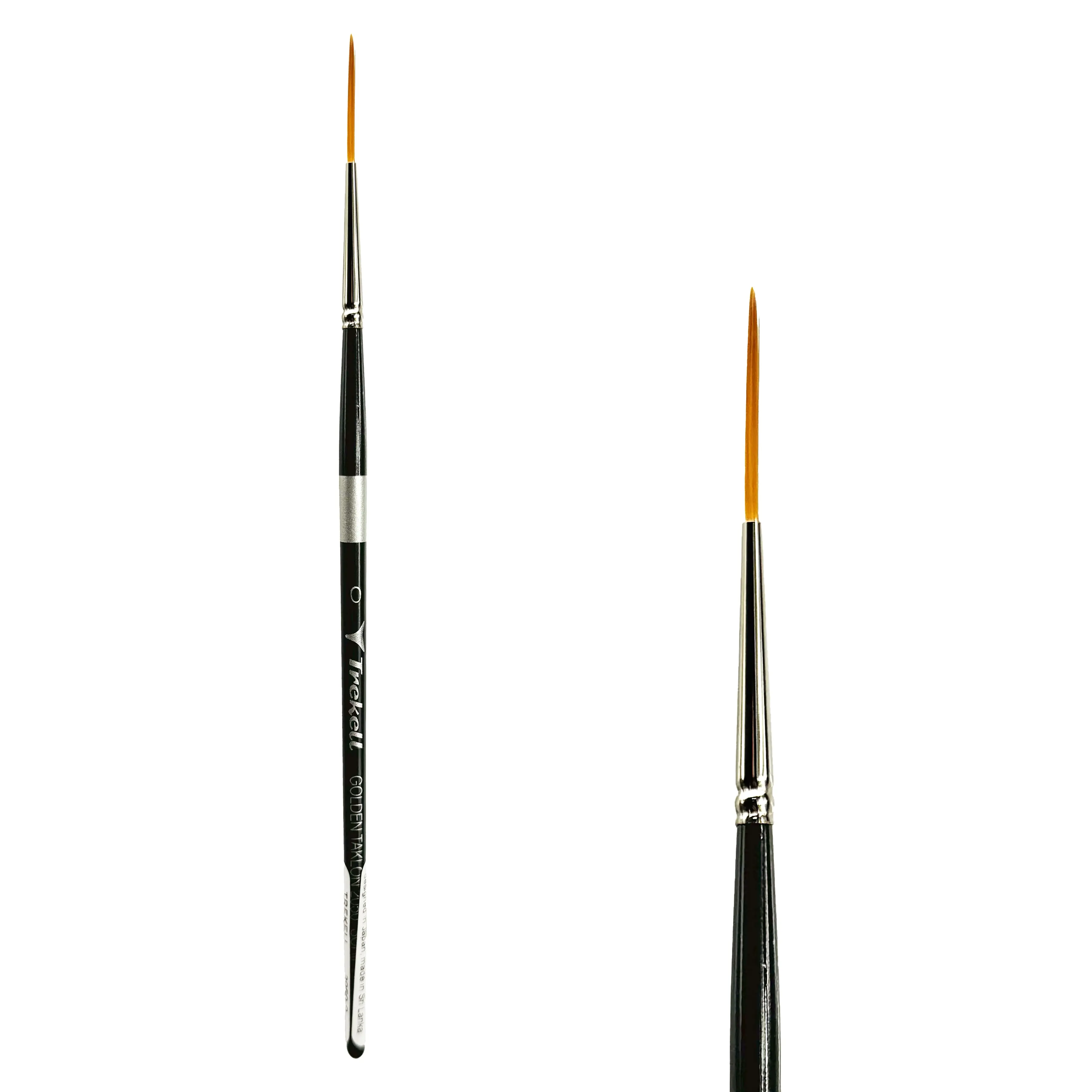 Trekell Golden Taklon Short Handle Artist Brush -  Size #0 Script/Rigger