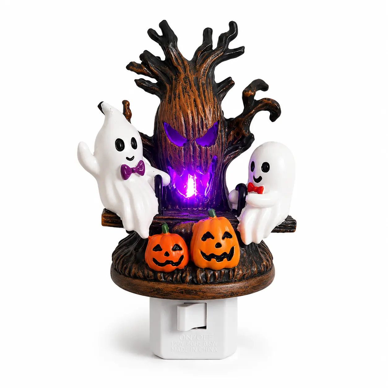 Halloween Spooky Ghost and Pumpkin LED Decorative Light Plug-infor Indoor Home, Bedroom, Bathroom, Halloween Party Supplies, Holiday Gifts