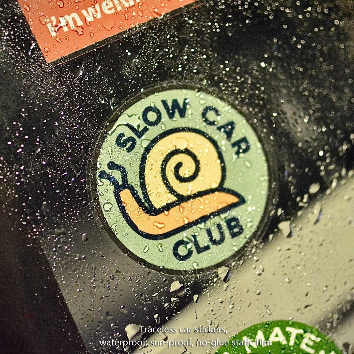 Snail Slow Car Club Windshield Static Sticker Can be attached to the inside of the glass JDM car and motorcycle stickers