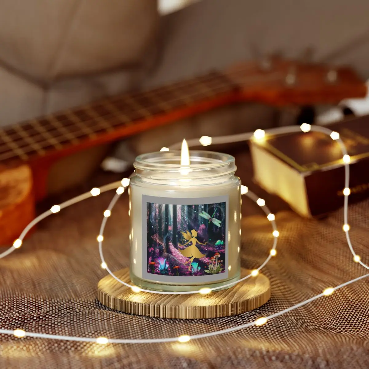 Mystical Forest Glow – Enchanted Fairy & Dragonfly Candle "Scented Coconut Apricot Candles (4oz, 9oz)