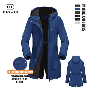 spring and autumn Women's Softshell Long Jacket with Hood Fleece Lined Windproof Warm up Waterproof Windbreaker Suitable for everyday wear, outdoor activities, hiking, mountaineering, camping, fishing