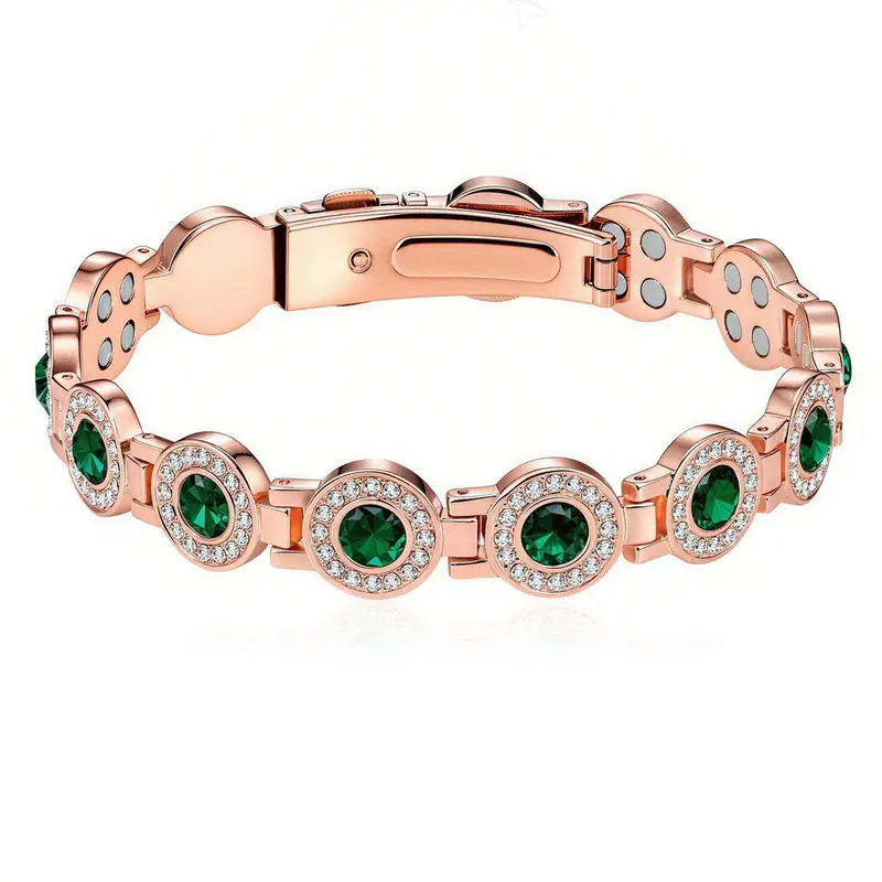 September S Magnetic bracelet for women, adjustable in length with a secure clasp, featuring high-quality multi-facet crystal inlays Christmas Gift