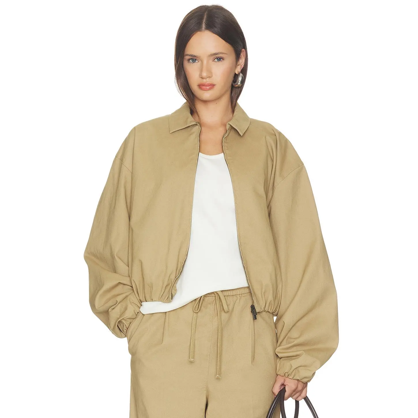 Fear of God ESSENTIALS Full Zip Work Jacket in Dune