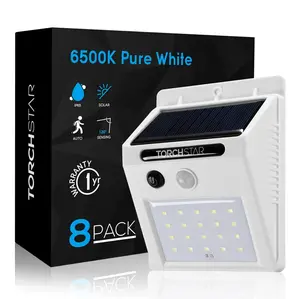 Solar Motion Sensor Lights Outdoor, IP65 Waterproof Cordless Outdoor Wall Lighting (White/Black/Brown)