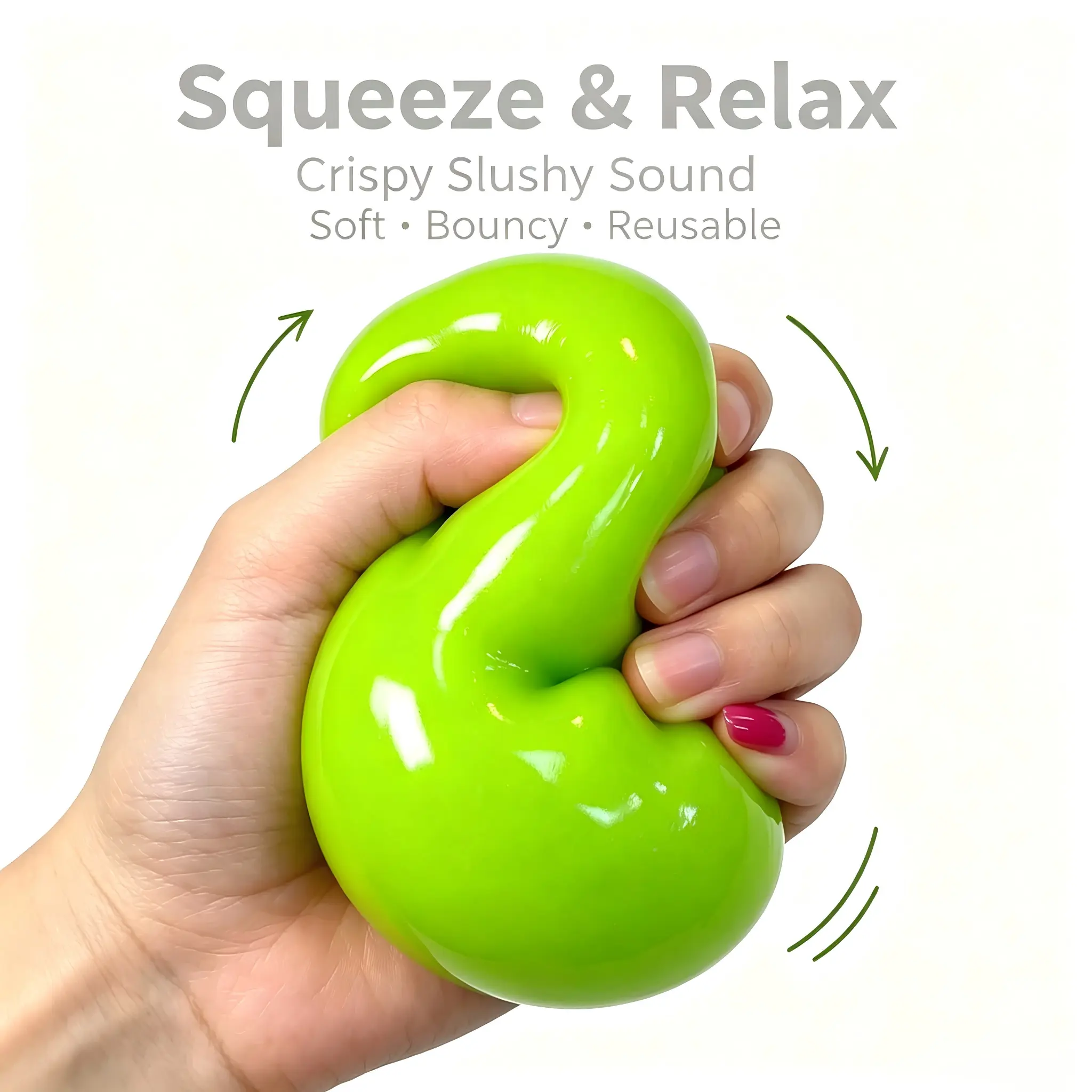 Chiboki Handmade Silicone Crystal Slushy Ball Squishies Toy - Soft Crunching Stress Relief Fidget Sensory Grippie Set, Ideal for Relaxation, Gift-Giving Packaging