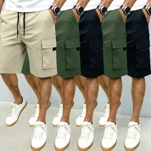 Men’s Summer Cargo Shorts, Multicolor Set, Loose Straight-Leg Drawstring Bermuda Shorts, Casual Pants with 3D Pockets