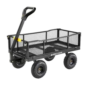 Gorilla Cart GCG-900 Heavy Duty Steel Utility Wagon Cart, Gray, 900 Lb Capacity