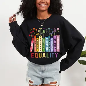 Equal Rights Shirt, Book Flower Shirt, Social Justice Shirt, Equality Peace Love Kindness Shirt, Feminist Gift for Her, Women Rights Shirt V2