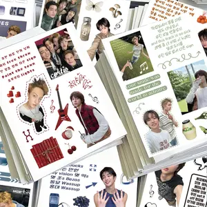 Kpop Male Group Stickers Set, Trendy Style Waterproof Decals, Perfect for Bullet Journal Scrapbooking Supplies