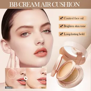 2in1 air cushion bb cream Double-layer concealer set suitable for full face, pink filler-type foundation - 24-hour long-lasting, high coverage matte texture, concealer, Korean-style foundation for creating a perfect makeup look