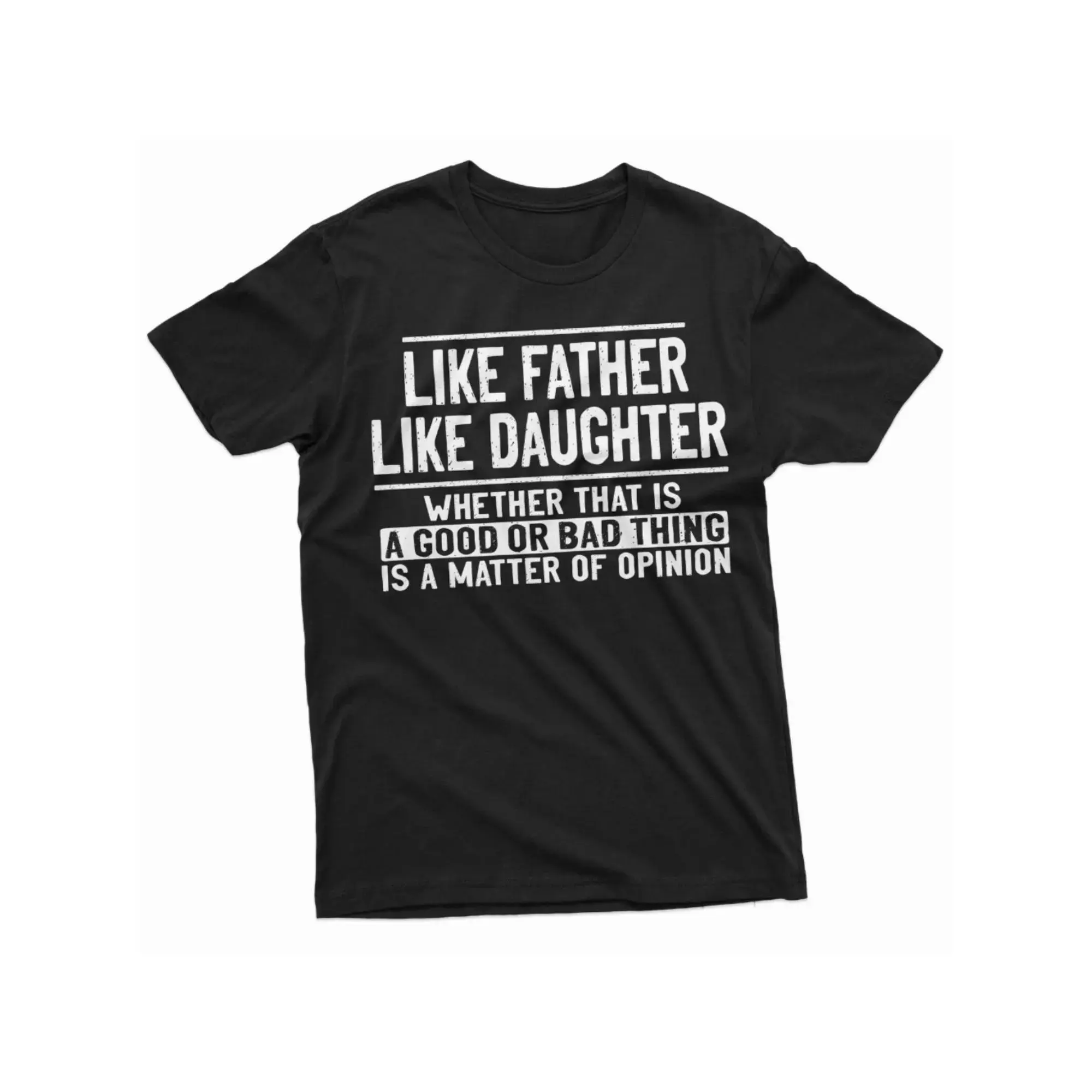 Men's 100% Cotton Graphic T-Shirt - Hilarious Dad & Daughter Print, Round Neck, Casual/Regular Fit, Hilarious Gift for Father's Day, Fits for Travel & Daily Wear, Short-Sleeve Top