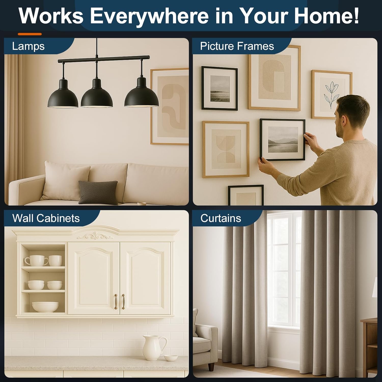 Upgraded 100 Pcs Self Drilling Drywall Anchors with Screws Kit, Zinc Plated Steel Sheetrock Anchors and Screws, No Drill Needed, Holds 66LB for TV, Shelf, Decor, Picture Frame Wall Mounting Self-Drilling Set