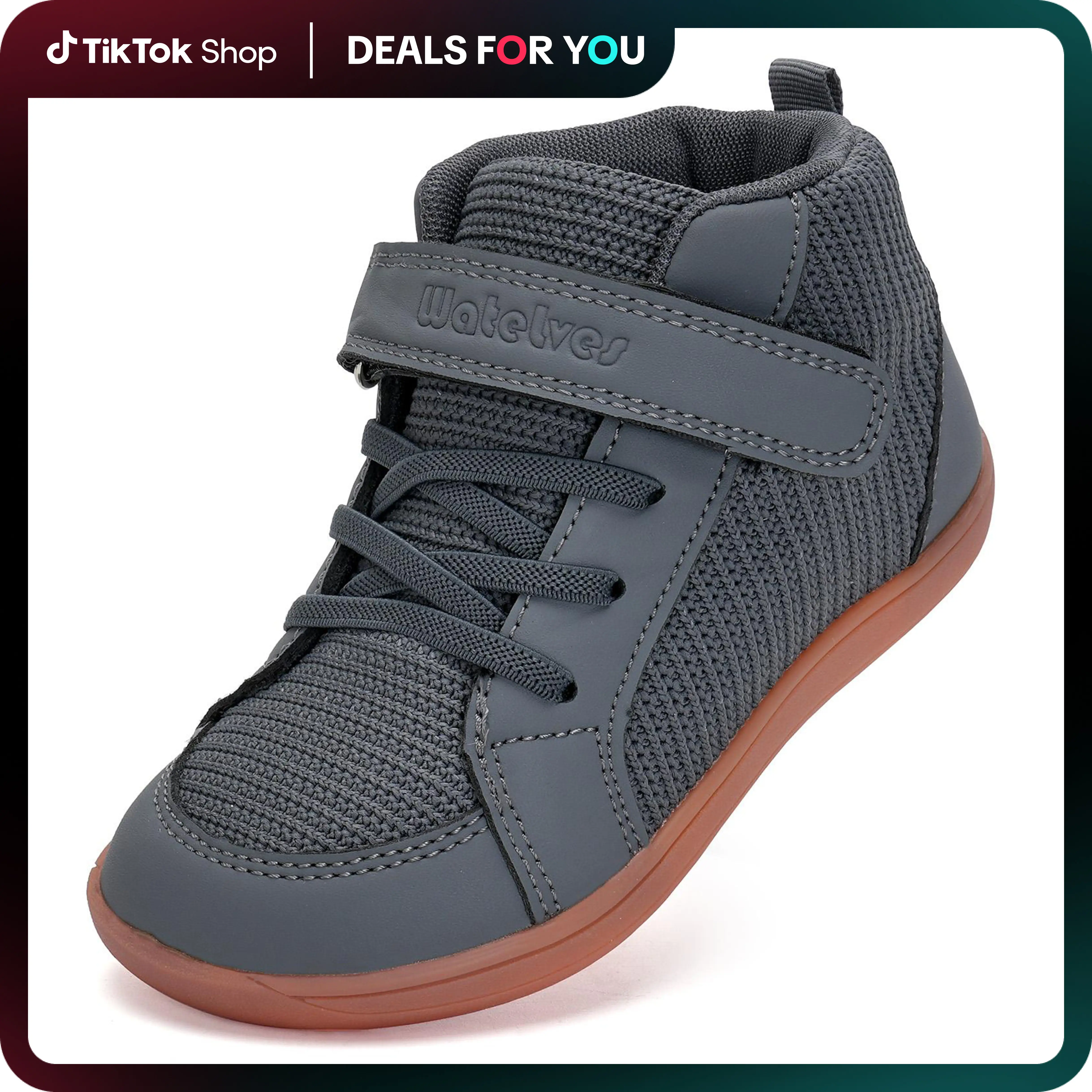 WateLves Toddler Little Kids Wide Barefoot Shoes Boys Girls Winter High Top Minimalist Sneakers Faux Fur Ankle Boots Warm Walking Shoes for Indoor Out