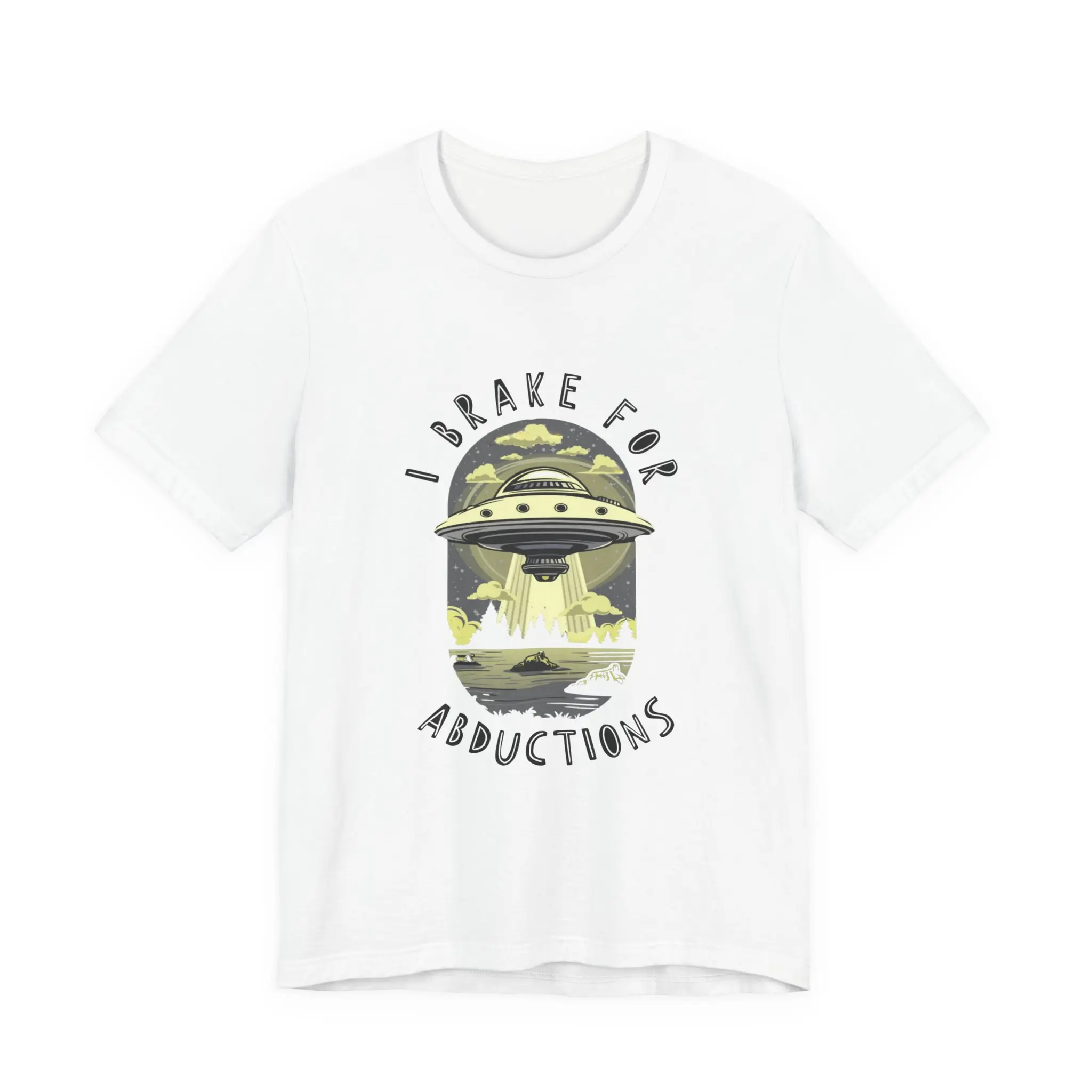 Brake for Abductions T-Shirt | UFO Alien Abduction Graphic Tee
