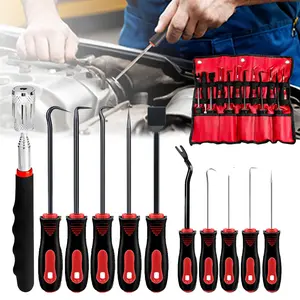 【summervibes】11PCS Auto Clip Pliers Stereo Removal Tools,Car Upholstery Repair Removal Kit, Automotive Hook and Pick Tool Set Long & Mini Precision Puller Remover Kit for Auto O-Ring Seal Gasket Removal Mechanic Tools, Car Repair Essentials
