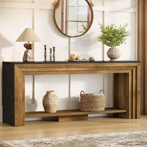 Tribesigns Console Table 70.9 Inch for Living Room, Narrow Farmhouse Sofa Table with Storage, 2-Tier Design