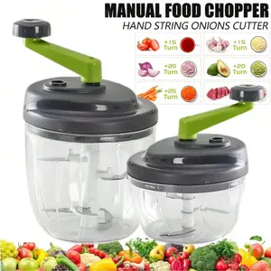 1PC 520ml/900ml Multifunctional Garlic Chopper Meat Mincer Onion Cutter Rotate Manual Chopper Kitchen Cooking Accessories for Garlic Press Crusher Vegetable Chopper