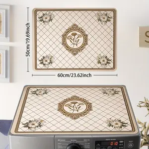 1pc Retro Printed Washer Mat, Durable Protective Top Mat For Washer And Dryer, Modern Utility Pad For Laundry Room And Kitchen Decor, A great gift for neighbors and grandma, Table Pads, Daily Decorative Pad, table close, kitchen accessories