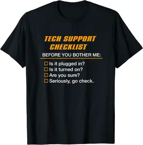 Funny Tech Support Checklist, Sysadmin Gift, Computer Geek T-Shirt - Ciennaslay Shop 68B07VHXYB6W