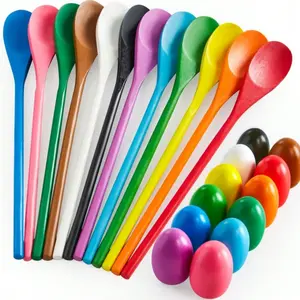 Wooden Colorful Balance Spoons Set, 4/6/12 Pieces, Party Filler Gifts, Birthday Parties, Celebrations, Carnivals, Easter, New Year, Christmas