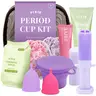 Pixie Menstrual Cup Kit - Best Period Cup Starter Kit for Feminine Care - Proven to Be What You Need to Become A Successful Cup User - 100% Medical-Grade Silicone - Tampon Alternative