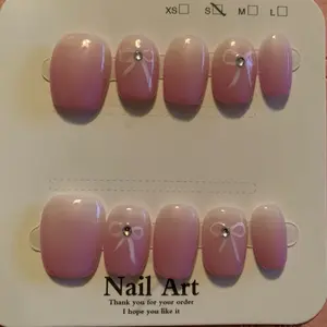 Xtra Short Rounded Square Press On Nails with Design - Nail Art - Nail (SIZE SMALL)