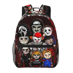 Chucky large-capacity water-resistant backpack with all-over print for outdoor hiking, cycling, and daily commuting; cartoon merchandise shoulder bag/school pack; gift for boys and girls