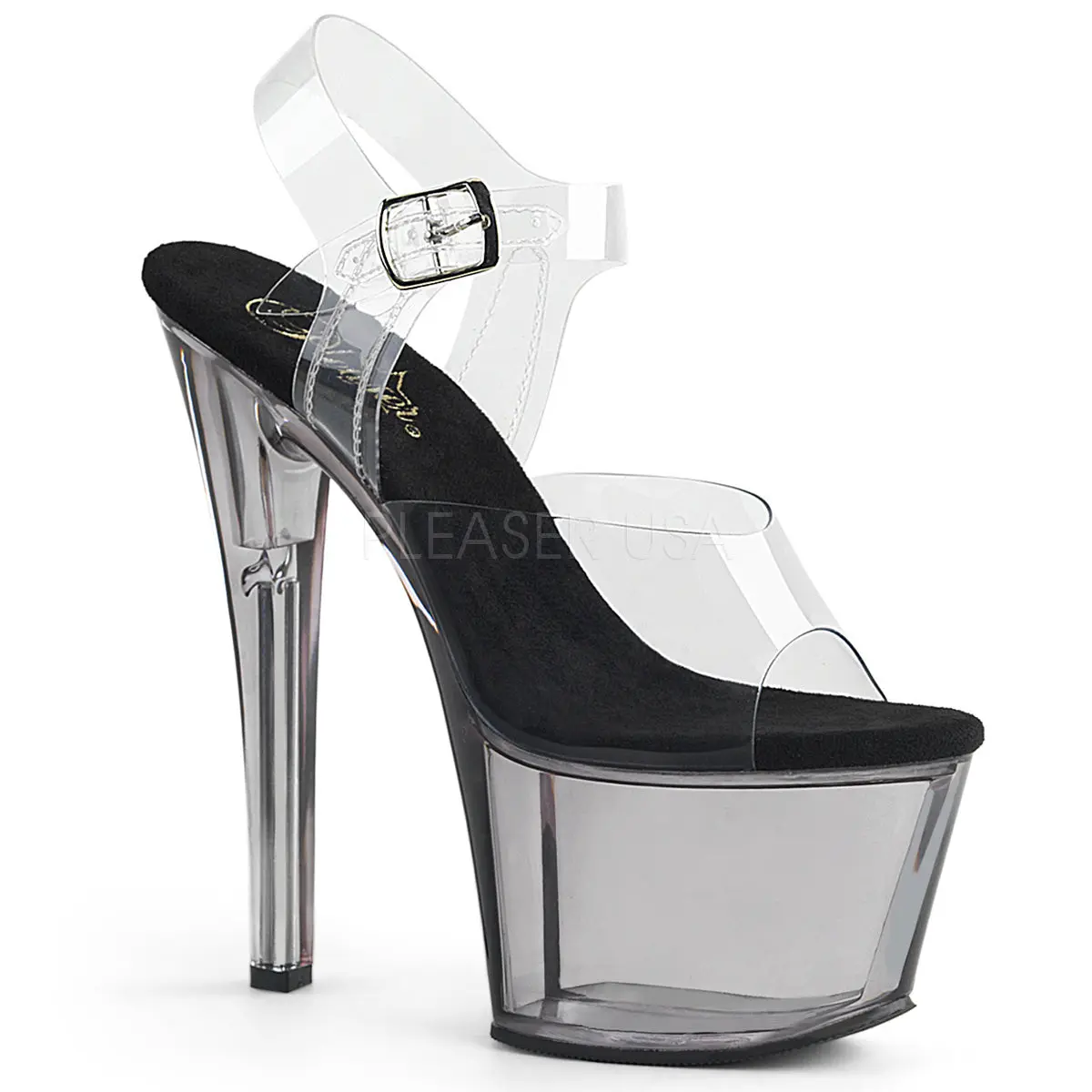 Women's 7in High Heel Footwear - SKY-308T Tinted Smoke, Stylish Fashion Platform Shoes