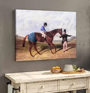 A Trot Through Hamburg Satin Print – Vintage Horse and Jockey Art, Equestrian Poster or Canvas, Classic Country Scene for Home, Office or Barn Decor