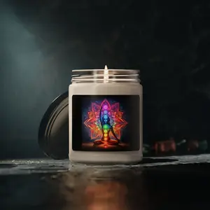 Vibrant Chakra Meditation Candle, Scented Soy Candle, Relaxation Gift, Yoga Decor, Mindfulness Product, Home Fragrance