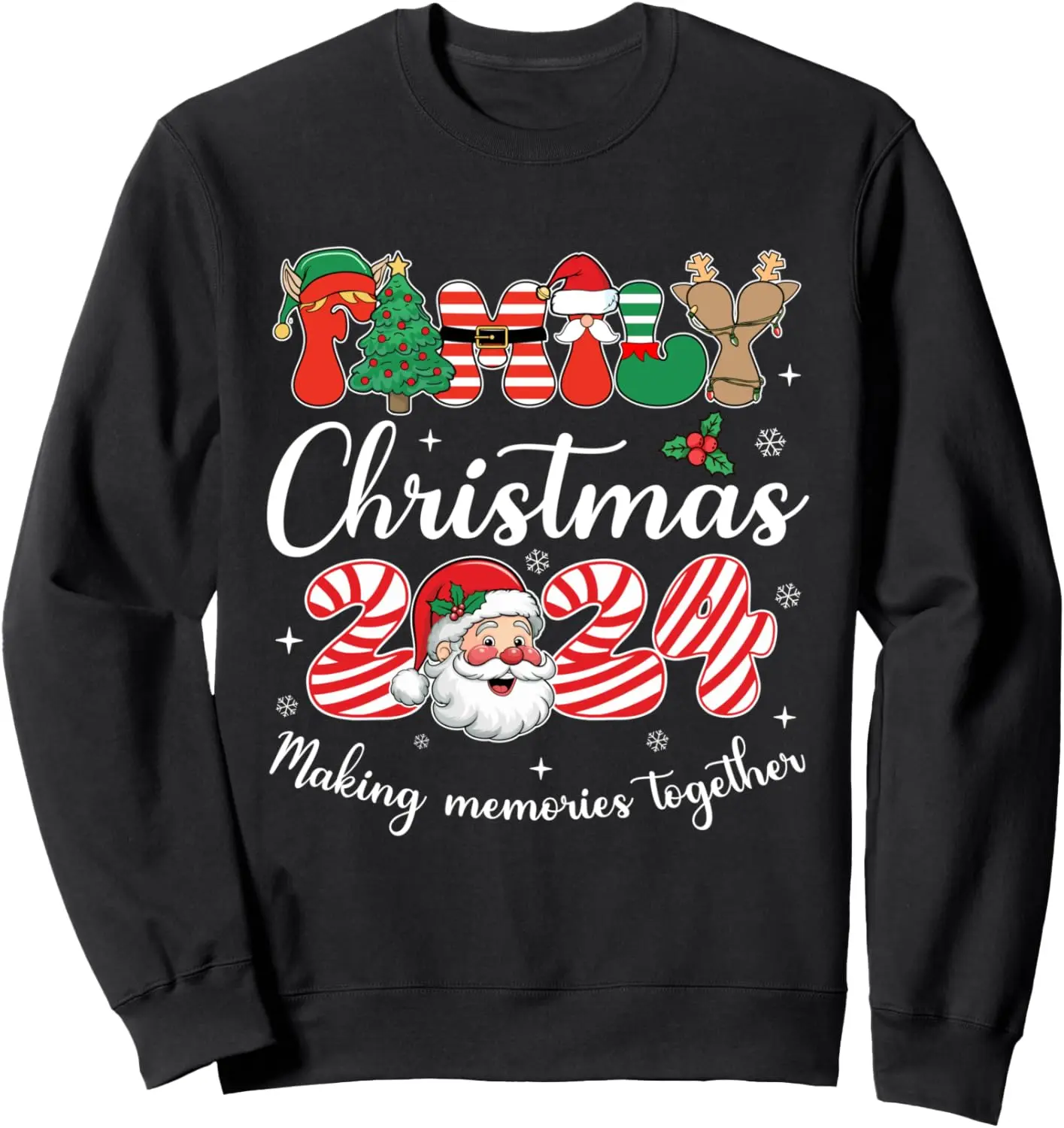Family 2024 Christmas Matching Outfits Team Santa Elf Squad Sweatshirt