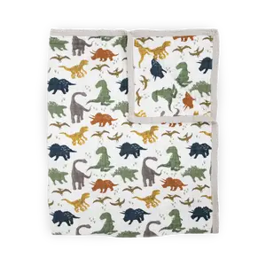 Cotton Muslin Quilted Throw - Dino Friends