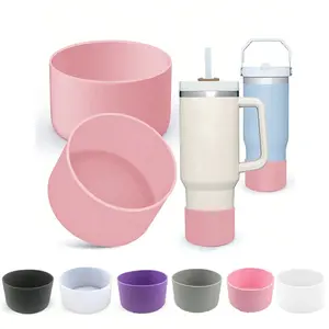 Silicone Cup Anti-Slip Sleeve, Fits 40 Oz Water Bottle, Non-Slip Bottom Protection Cover, Durable Silicone Material