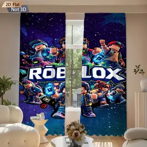 2pc Roblox Blackout Privacy Grommet Curtains, Bedroom Balcony Kitchen Shower Window Decor, Fashion Home Decoration, Elegant