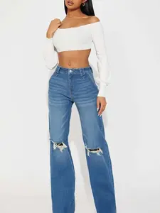 Tall Doubling Down Ripped Flare Jeans - Medium Wash