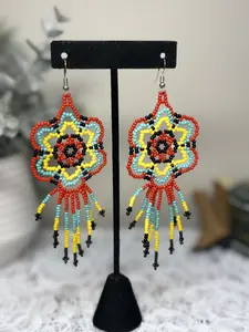 Aretes "Ingrid" Huichol- Earrings Handmade- Beaded