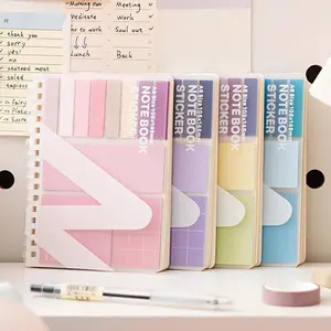 Notebook Combination, 1 Count Convenience Notes, Including 60 Sheets Sticky Notes, Index Tabs, Notebook, School Office Supplies, Book Reading Stickers
