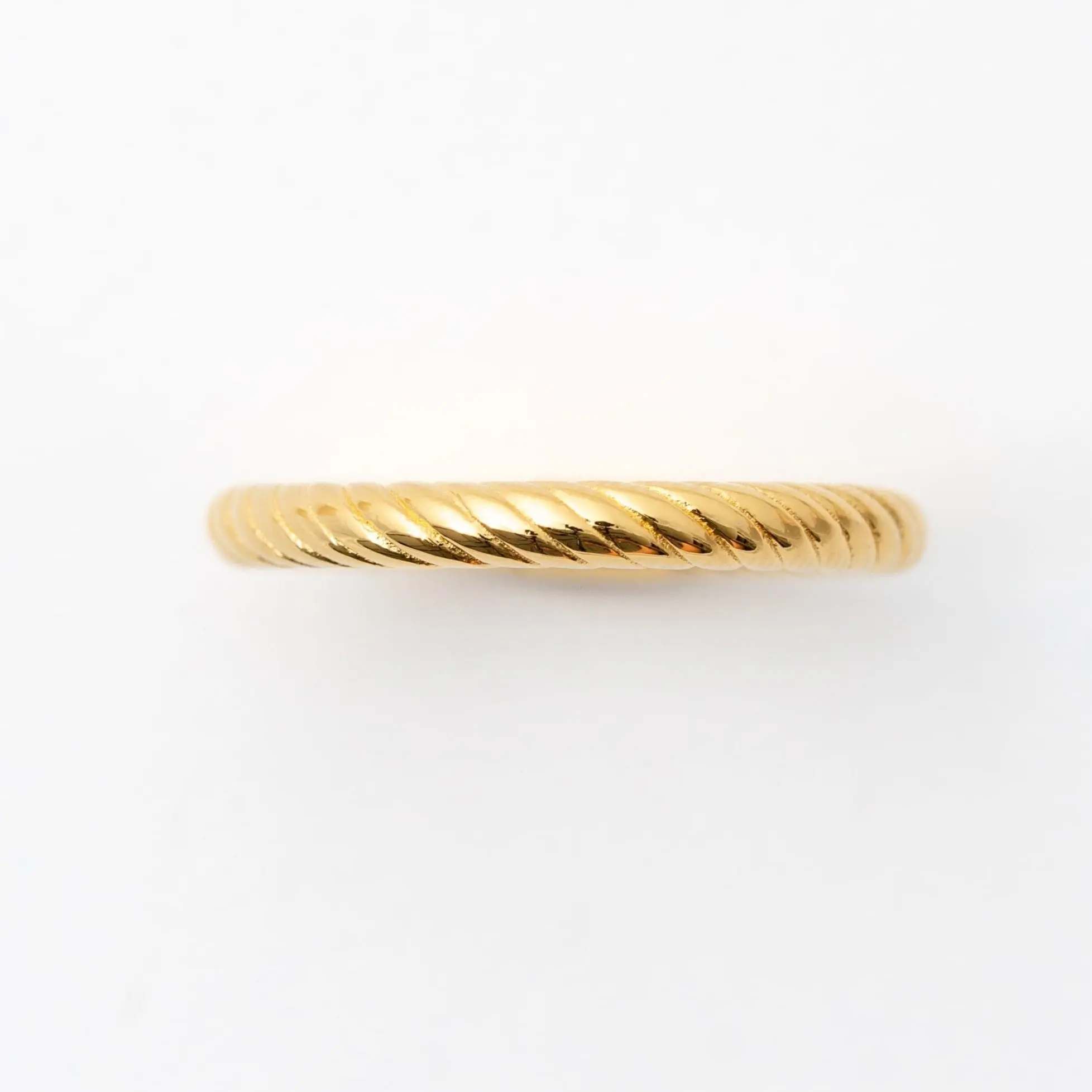 18k Vermeil Gold Rope Ring for Women - Everyday Jewelry, Sweatproof & Waterproof, Hypoallergenic