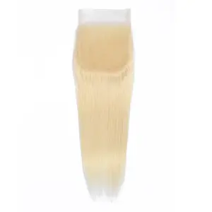 100% Human Hair Made Blonde 613 4x4 Transparency Lace Closure