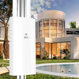 AC1200 Outdoor WiFi Extender, IP66 Weatherproof Gigabit Access Point with Long Range 2 * 5 dBi Antennas, Triple-Chip  Repeater, Support /Fit AP, POE Power (NA7202)