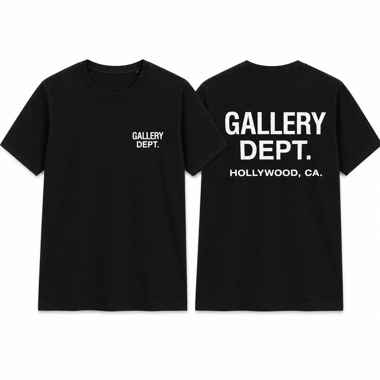 Gallery Dept T-Shirt, Gallery Dept Shirt, Logo Graphic T Shirt, Hollywood CA Back Print Tee