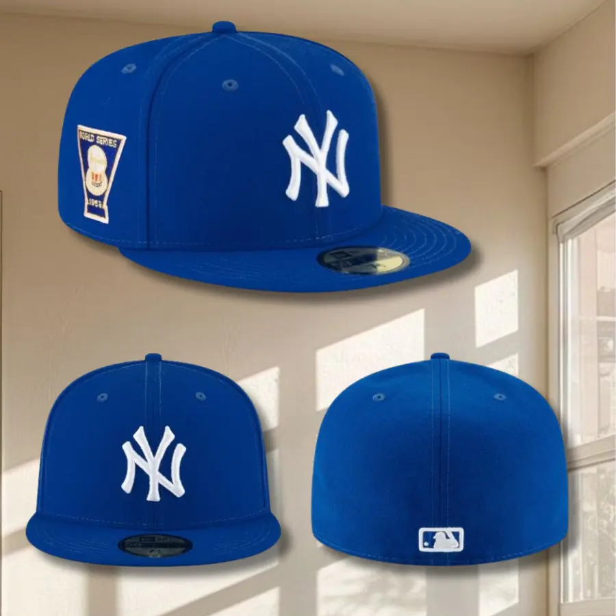 New Era 59FIFTY New York Yankees Fitted Baseball Cap – Royal Blue Flat Brim Hat with White Embroidered NY Logo and 1999 World Series Side Patch, Collector’s Limited Edition 2026 Urban Streetwear Gorra premium, moda urbana para hombres y mujeres