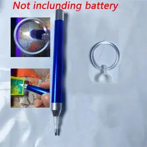 Diamond Art Drill Tool Pen Set, Magnifying Glass & Luminous Lighting, Ideal for DIY Rhinestone Projects, Battery Not Included