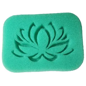 Lotus Flower Design QEP Epoxy Sponge, Aqua blue color Sponge, Suds maker, Scrubbing Sponge, Cleaning Sponge