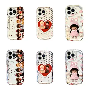 Fashion Lucky M-monchhichis-s Wave Case for iPhone 17, 16, 15, 14, 13, 12, 11 Pro Air Plus ProMax shock-absorbing phone cases, fashionable gift.