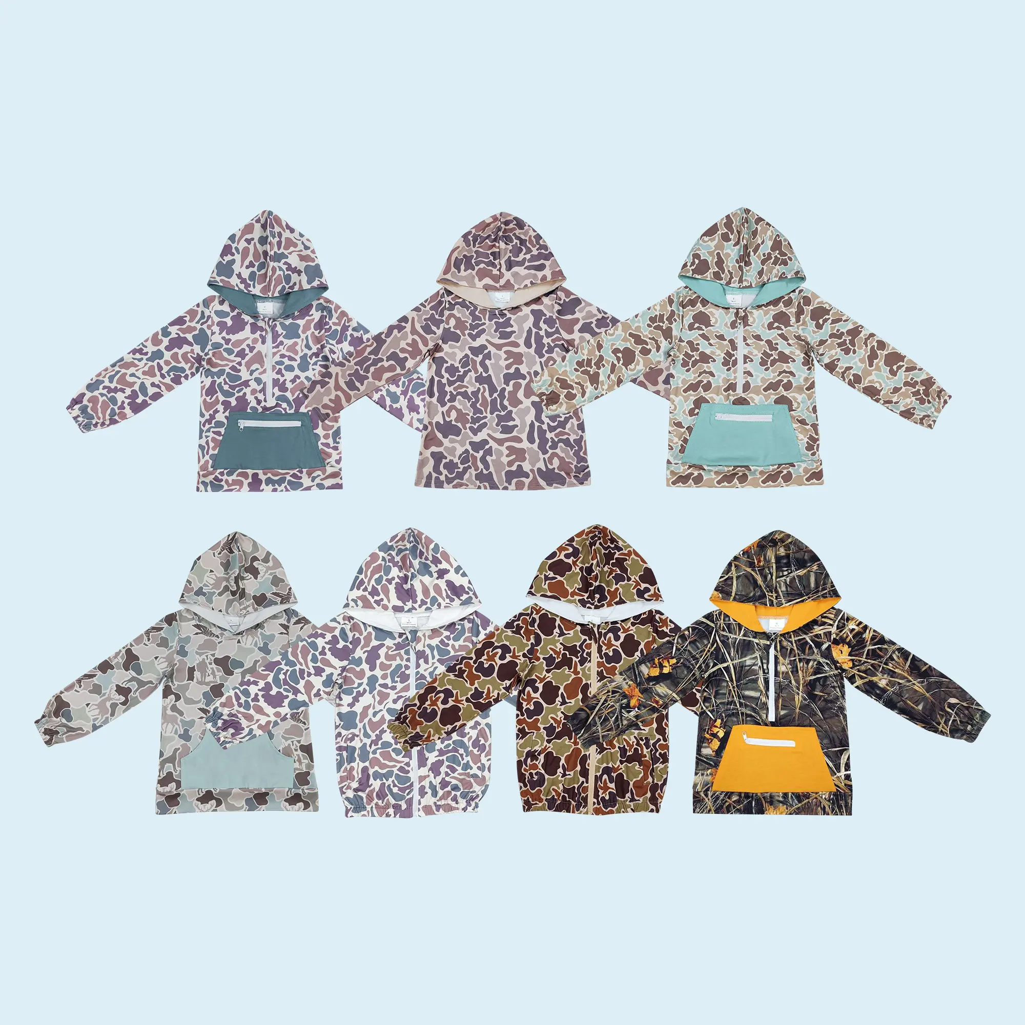 Camouflage hunting season kids boy hoodie top
